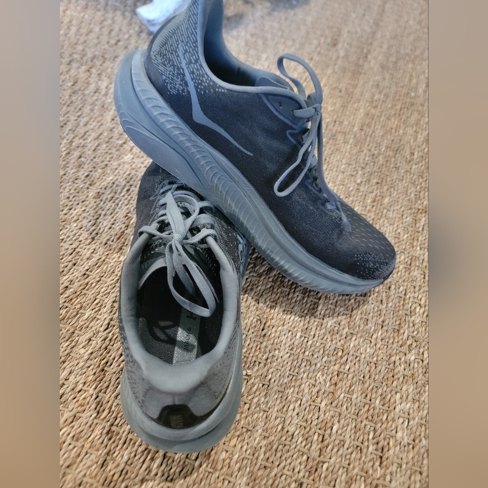 Hoka One One Mach 6 LA  Black Gray Running Sneaker 1164032-BBLC Men's Size 12.5D